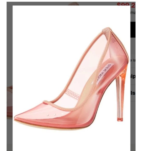 Steve Madden Shoes - ❌Sold❌ Steve Madden Tamper Pink Transparent Clear Pointed Heels Ladies Size 9M